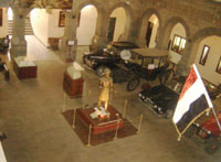 The Military Museums internal square, a daily display of ancient cars, cannons and other army weapons.