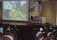 Ahmed falls down due to his backbreaking work.