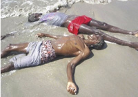 Many migrants are believed to have perished on the open seas after having been thrown overboard by smugglers.