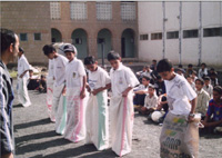 Sack race, your leg muscles and balance surely help here.