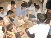 When the locusts are red and crispy, they are ready to be eaten.  Roasted locusts are more tasty than roasted chickens, they say.