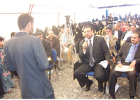 Minister of Youth telling the story of his first time as a volunteer in 1982.