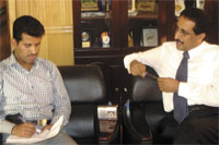 Right to Left, Dr. Abdul-Salam Al-Jawfi and Almigdad Mojalli during the interview.