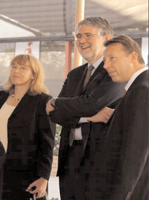 Rob Lynes with David Green Director-General of the British Council and Elizabeth White Yemen Director during Greens visit to Yemen in 2006.