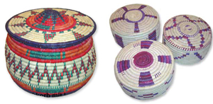 In Hadramout palm tree baskets are used mainly to keep dates from spoiling when they are still on the trees, i.e. before they are harvested. This process is called "Qunamah" in which these baskets are installed in the palm trees to keep dates in good condition.www. Yemen-handicraft.com www. Yemen-handicraft.com