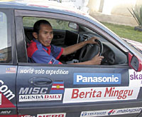 Shamsurrijal Abdul Jamil driving in Sanaa