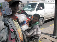 Street children fill the main street these days