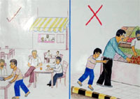 Samples of drawings by children in the Juvenile Center