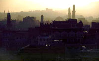 Sanaa, each time the sun goes down the minarets and domes are silhouetted against the sky.