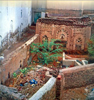 The remains of a wonderfully built piece of art juxtaposed be side garbage in its yard. This should prompt the concerned people to act.