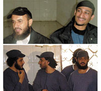 A scene of the defendants in a USS Cole and Limburg trial session in Sanaa