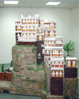 Wooden miniature of Dar Al-Hajar.