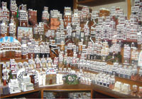 A view of miniature houses that resemble old sana