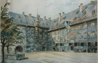 This 1914 painting is entitled, The Courtyard of the Old Residency in Munich."